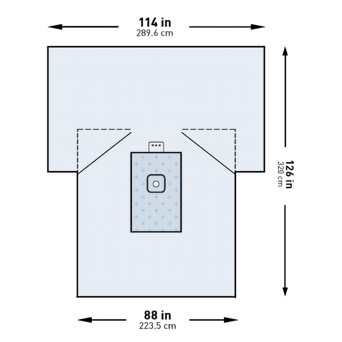 DRAPE, SURG ORTHO LOWER EXTREMW/ABS 114"X88"X126" (10/CS)