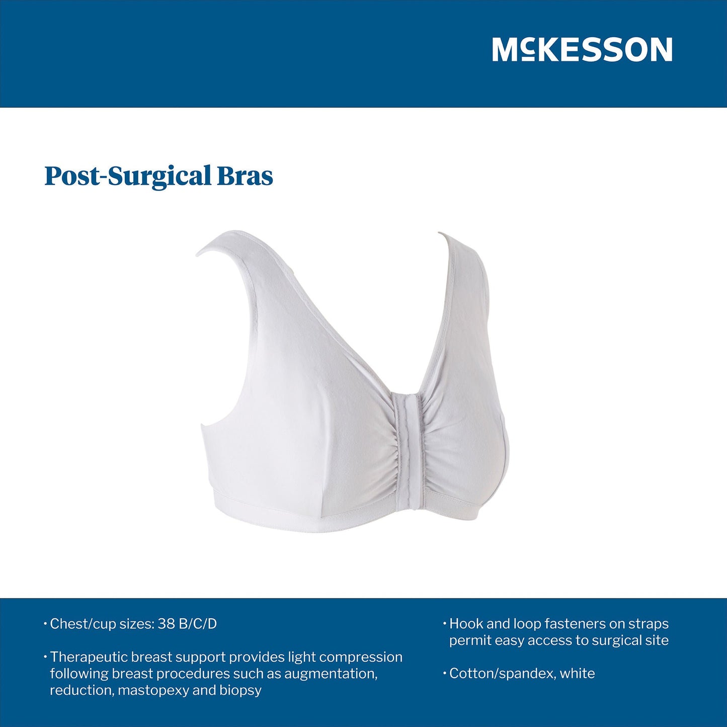 SUPPORT, SURGI-BRA II BREAST COTTON WHT LF 40B/C/D