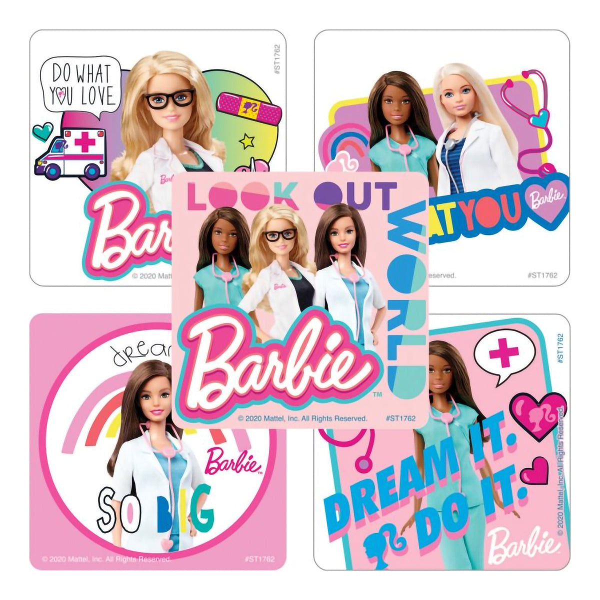 STICKER, BARBIE DOCTOR 2 1/2" (100/RL)