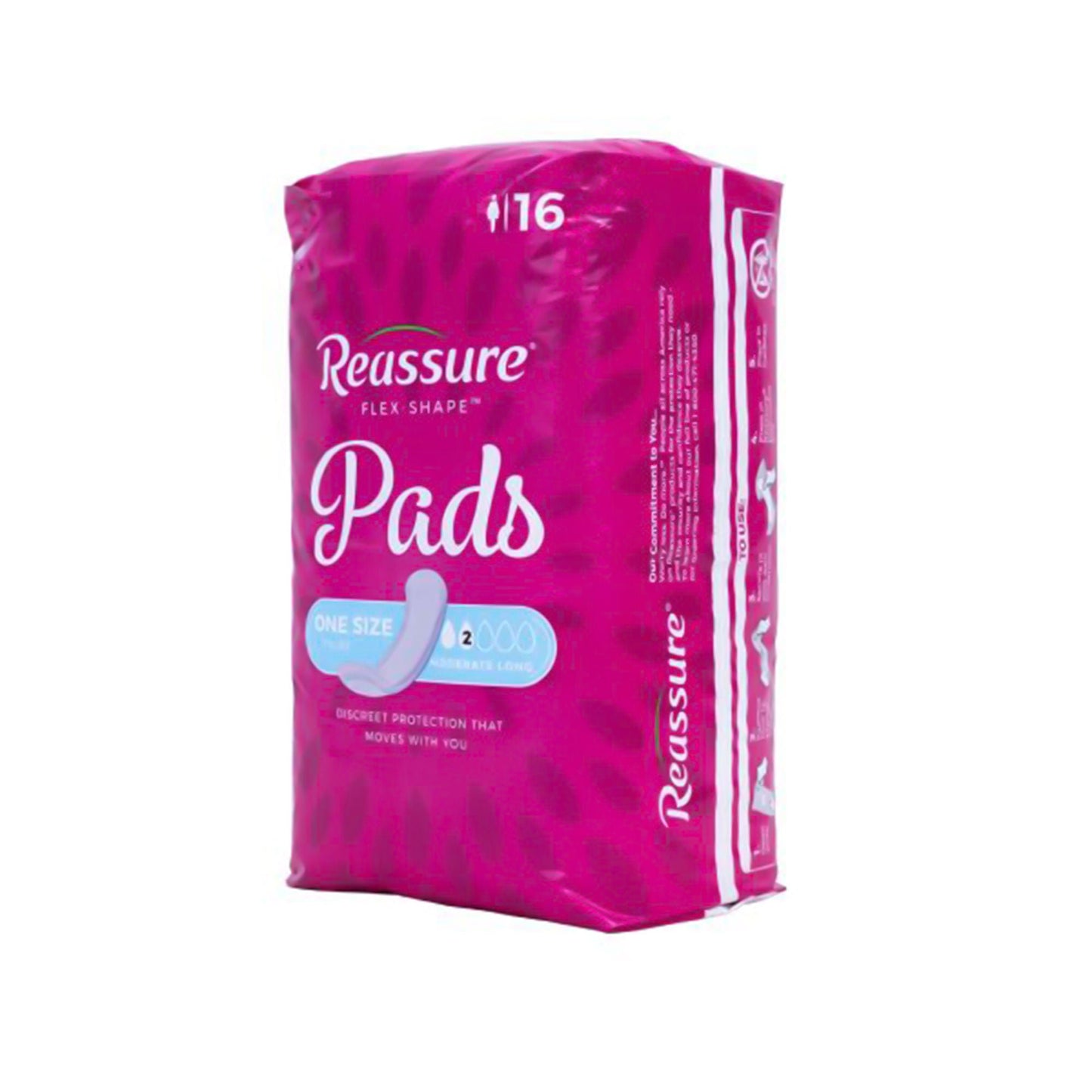Reassure® Flex-Shape Pad™, Long Pad for Moderate Incontinence One Size Fits Most