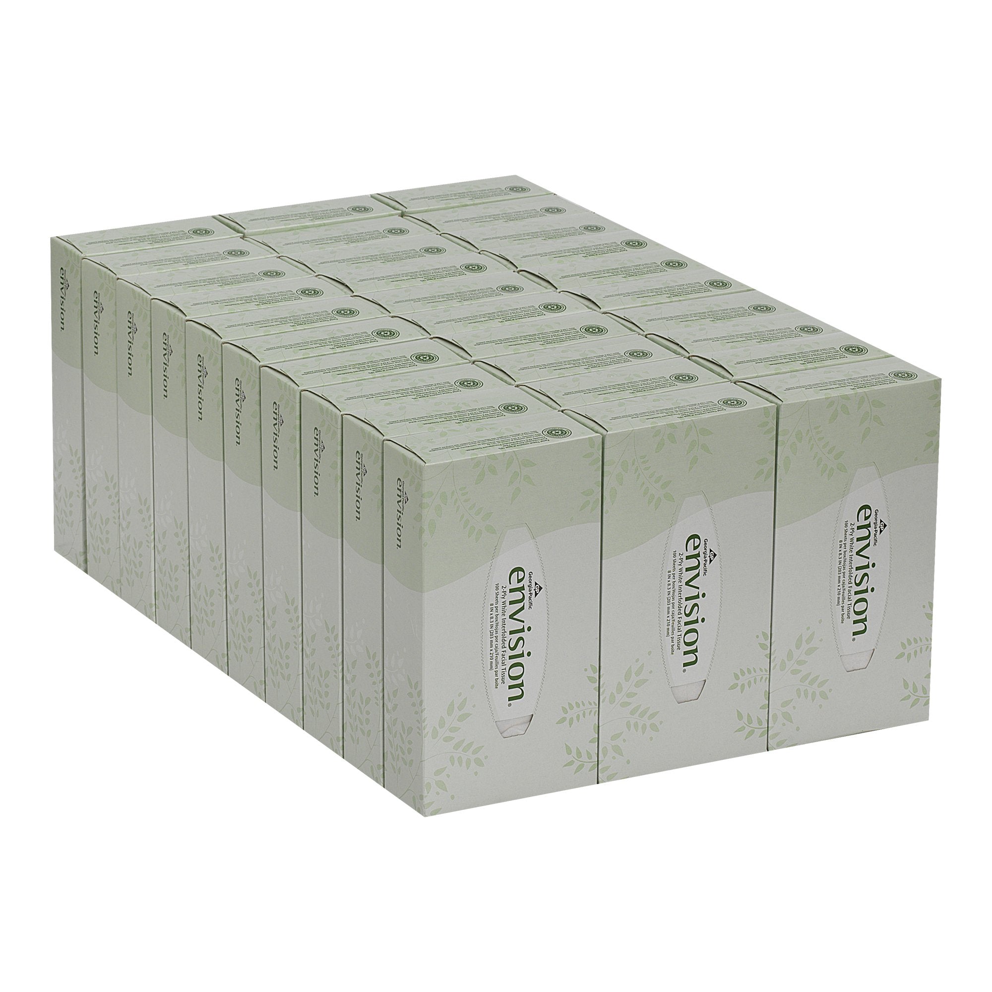 Envision Facial Tissue White 8 X 8-3/10 Inch