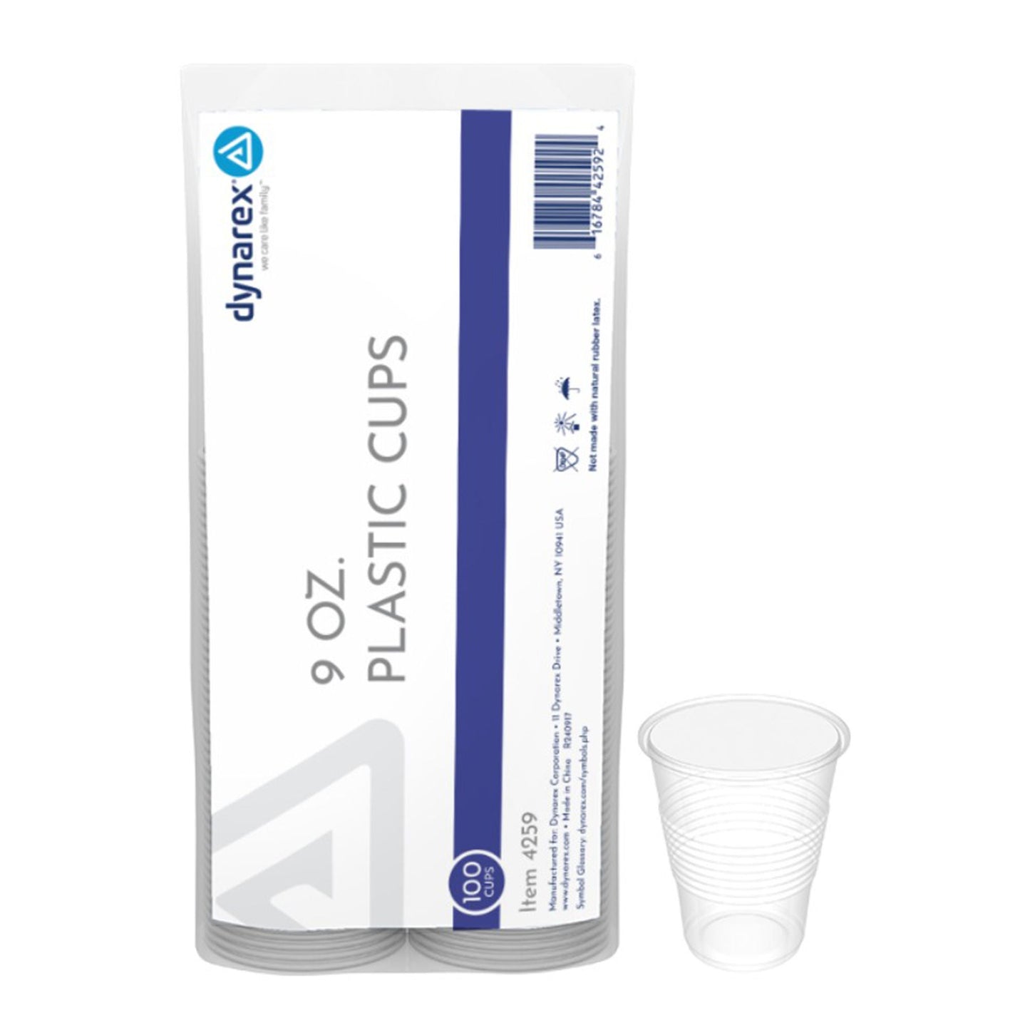 CUP, DRINK PLAS CLR 9OZ (100/PK 25PK/CS)