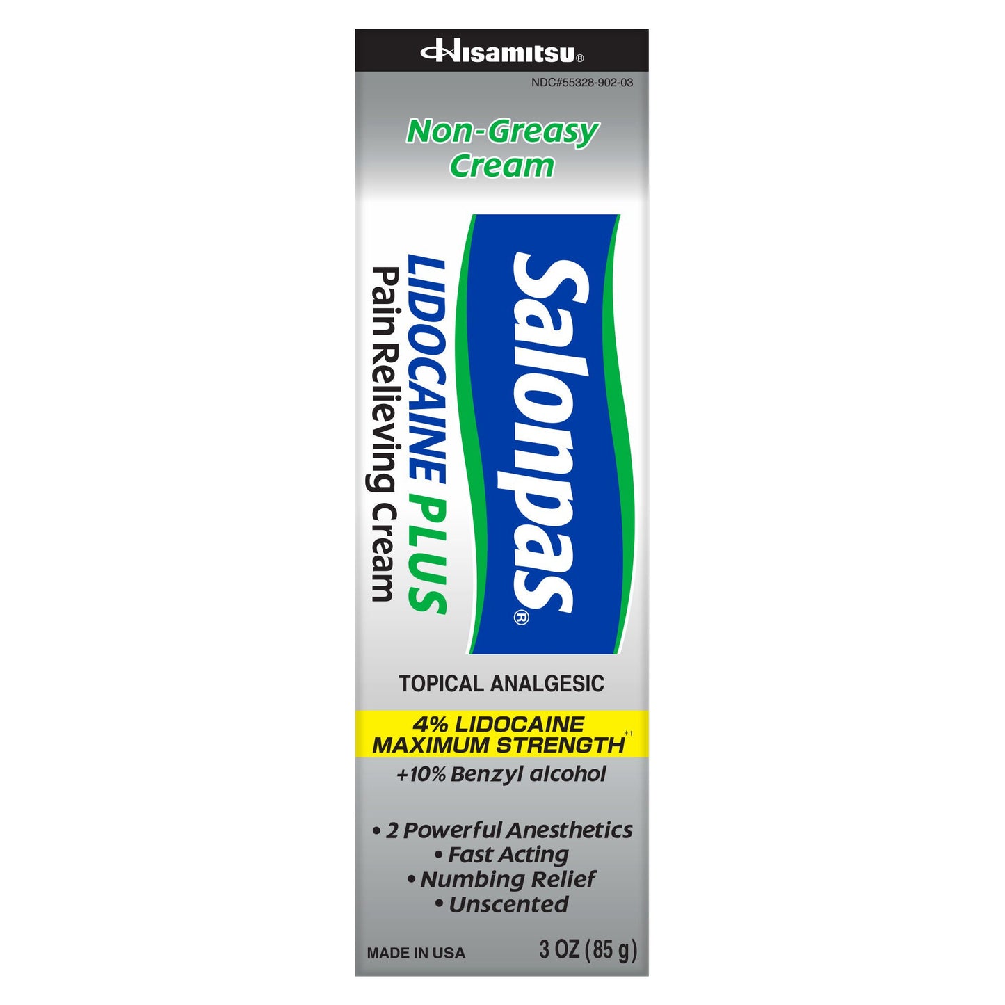 SALONPAS, CRM LIDOCAINE PLUS PAIN 3OZ (3/PK 12PK/CS)
