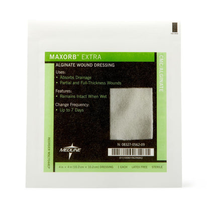 DRESSING, MAXORB XTRA CAL ALGINAT 4"X4" LF (10/BX 5BX/CS)