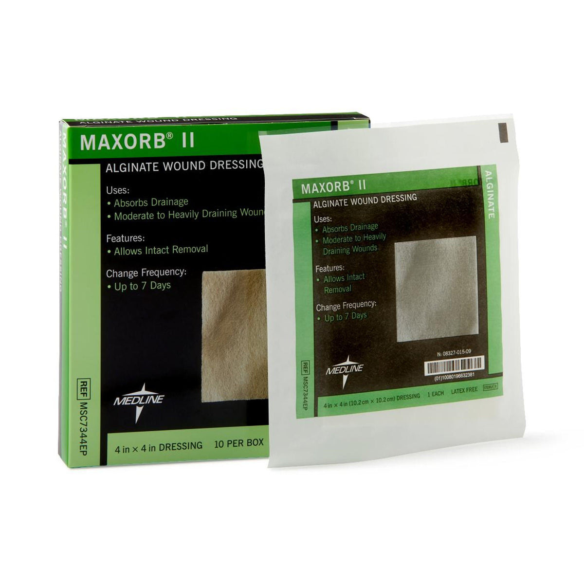 DRESSING, MAXORB II ALGINATE 4"X4" (10/BX 5BX/CS)