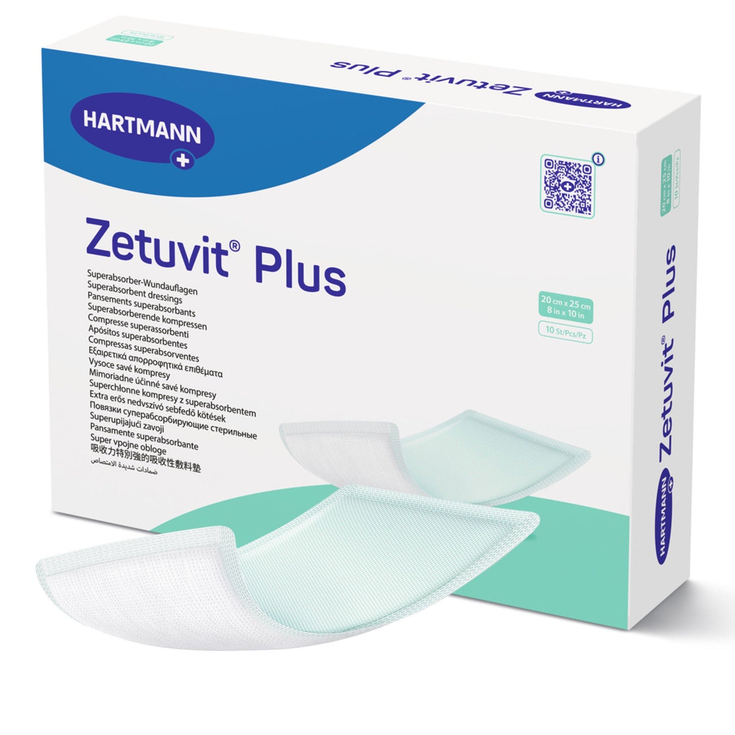 DRESSING, WOUND ZETUVIT PLUS W/SAP 8"X10" (10/BX)