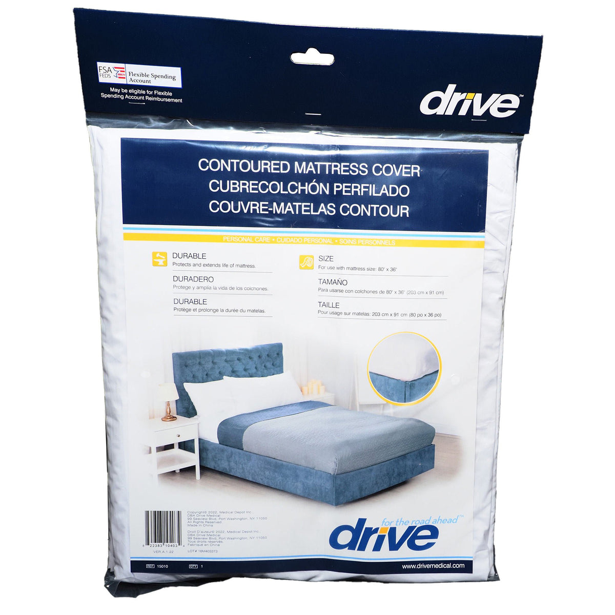 COVER, MATTRESS VINYL COUNTOURED 36"X80" (36/CS)