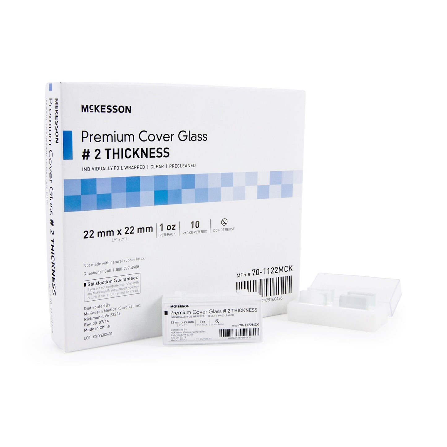 COVER GLASS, #2 PREMIUM 22X22MM (10PK/BX)