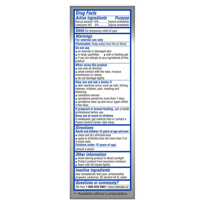 SALONPAS, ROLL ON LIDOCAINE PLUS PAIN 3OZ (3/PK 12PK/CS)