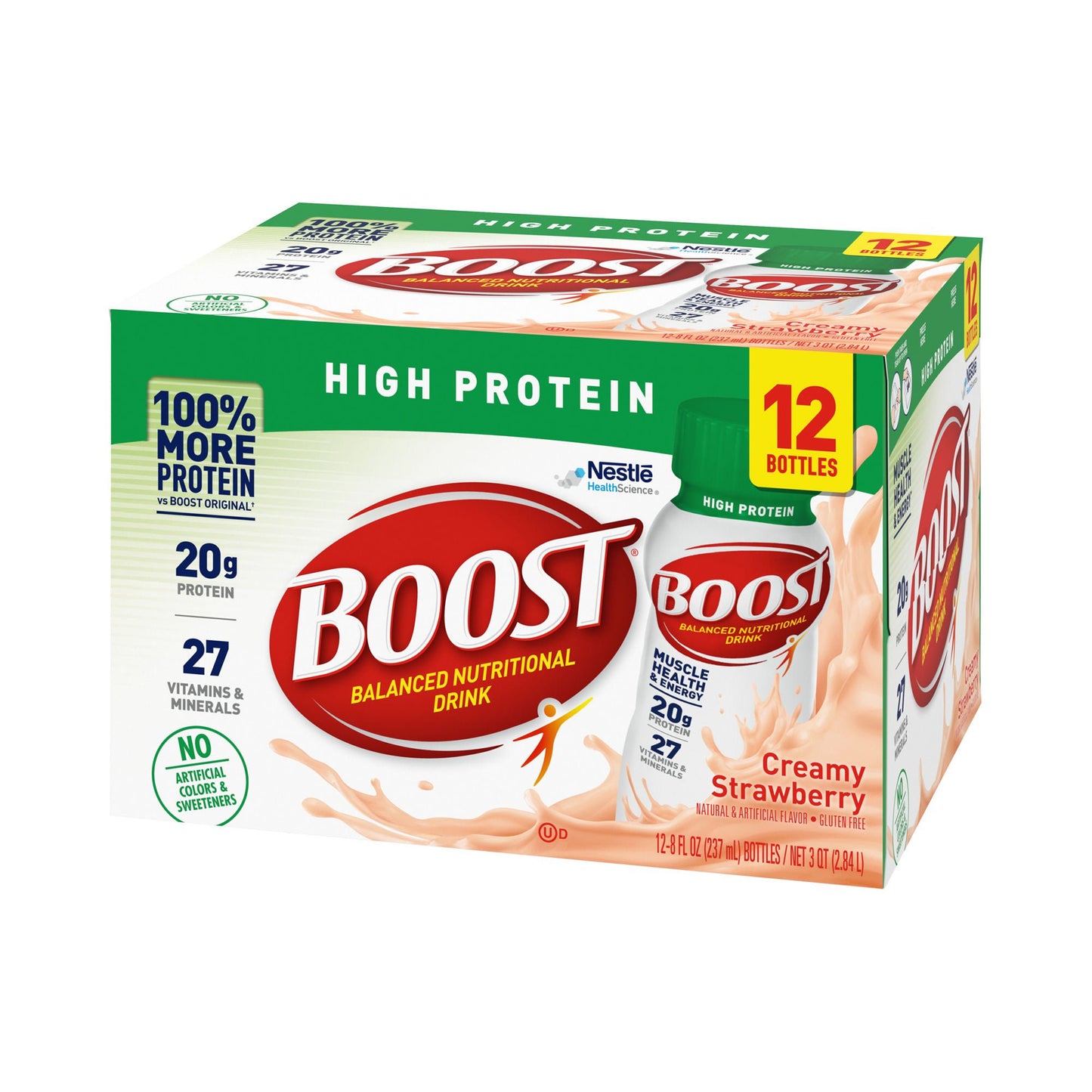 BOOST, HI PROTEIN CREAMY STRAWBERRY 8OZ (12/PK 2P/KCS)