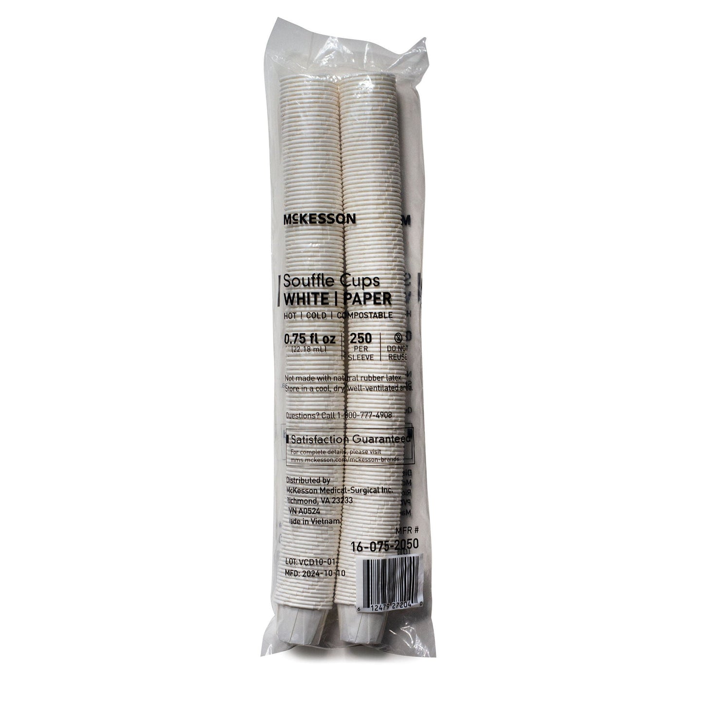 CUP, SOUFFLE PORTN TRTD PAPER WHT 3/4OZ (250/SL 20SL/CS)