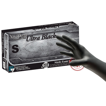 GLOVE, EXAM NTRL SM N/S CHEMO BLK (100/BX 10BX/CS)