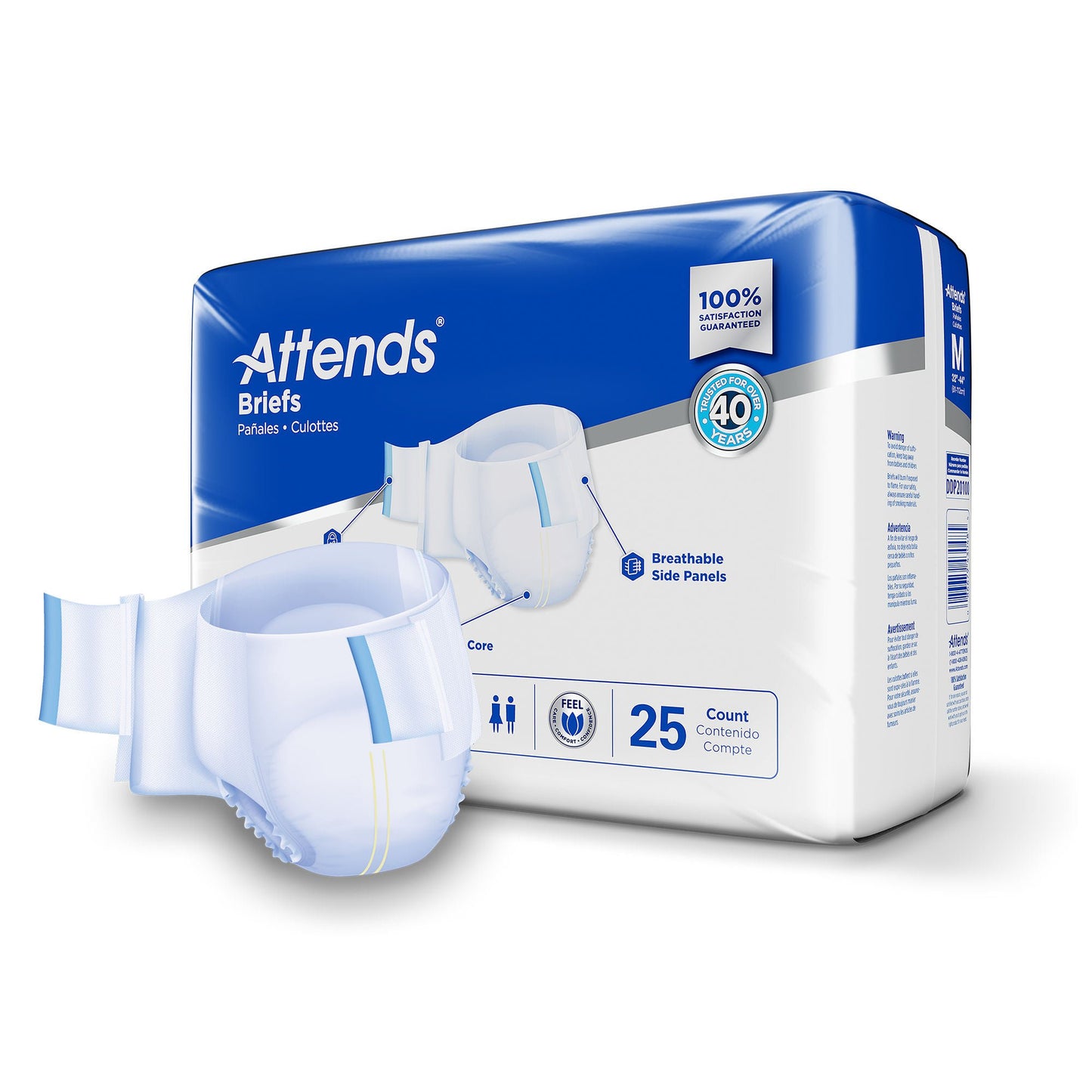 BRIEF, ATTENDS XHEAVY ABSORBENCY MED (25/BG 4BG/CS)