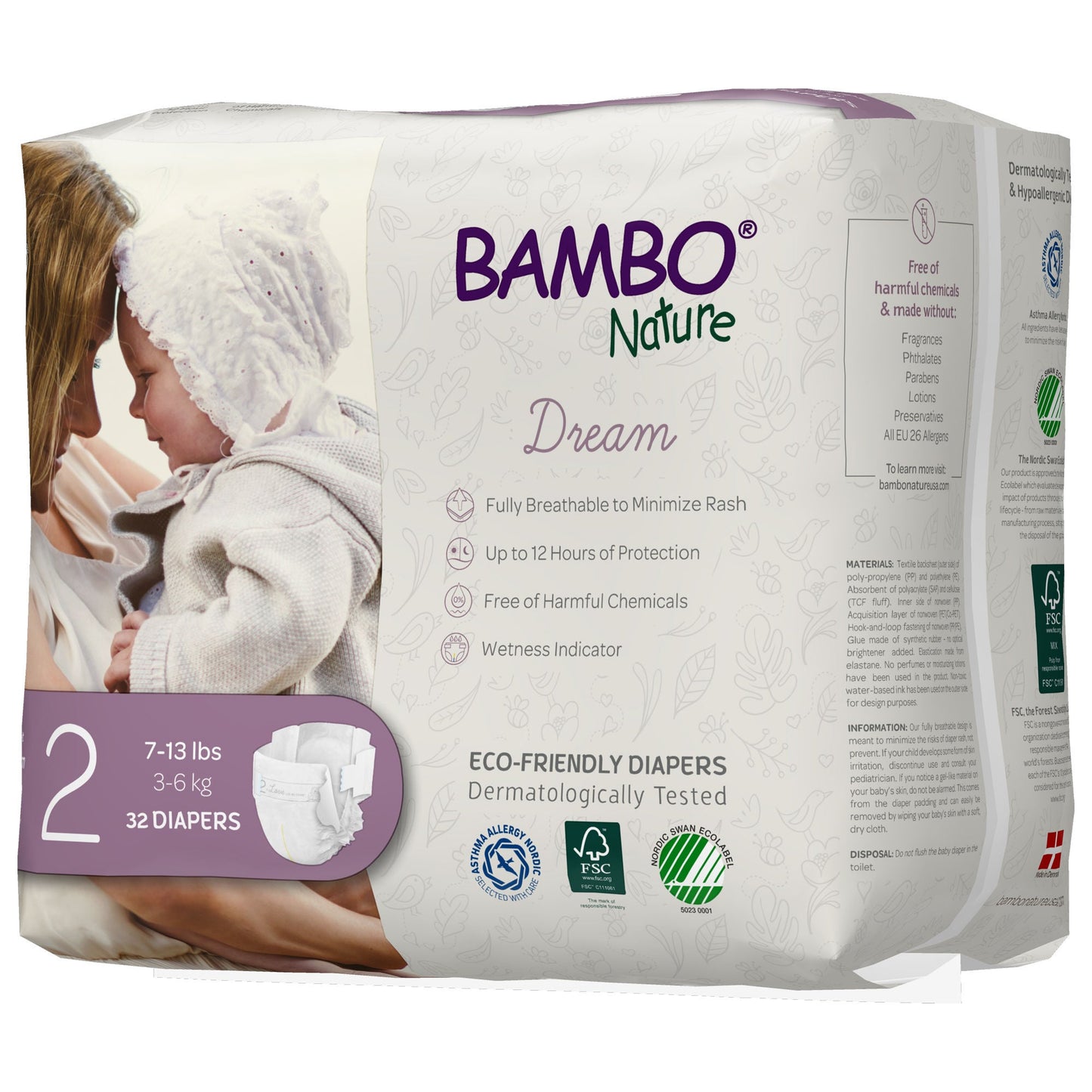 DIAPER, BABY BAMBO NATURE SZ2 (32/BG 6BG/CS)