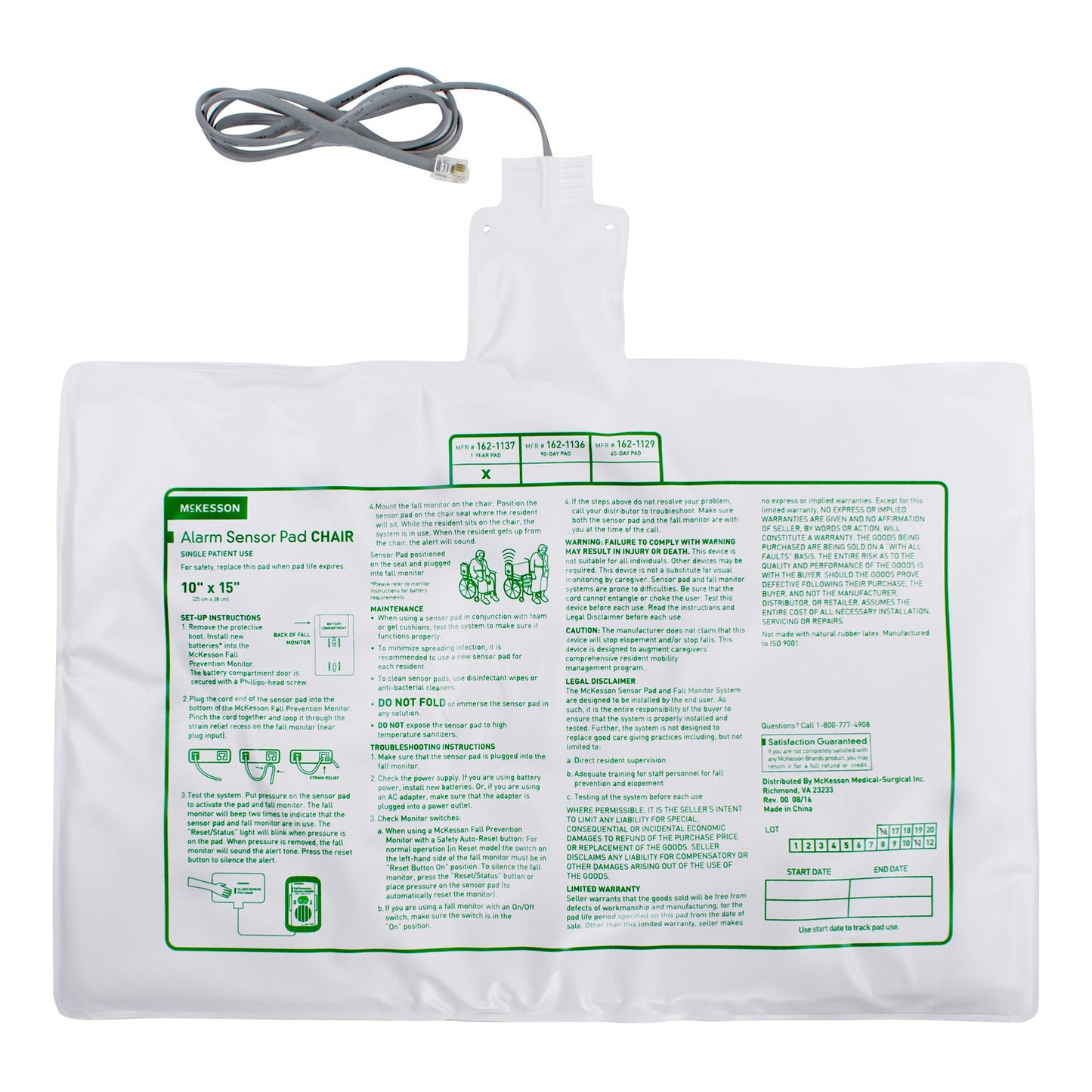 PAD, PRESSURE CHAIR 10"X15" (50/CS)
