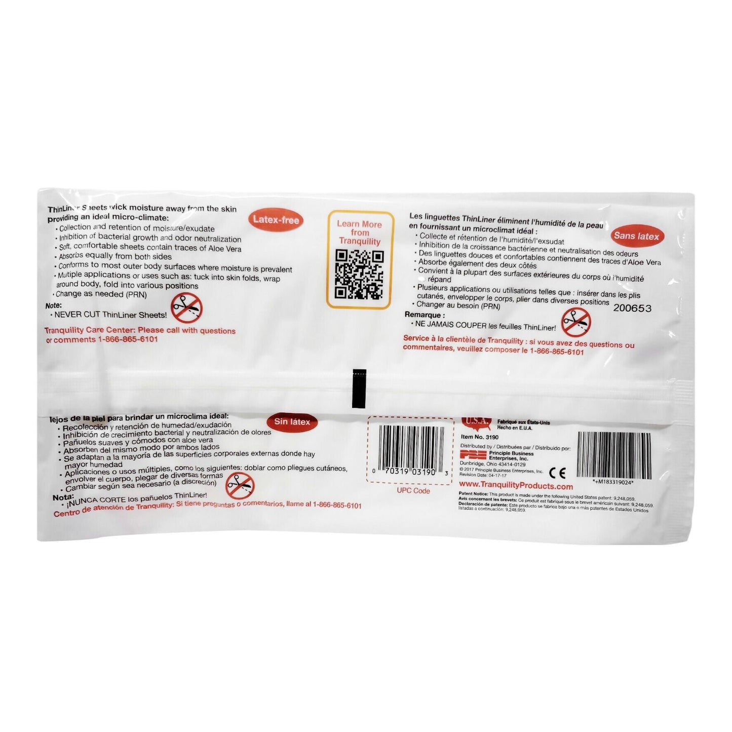 SHEET, TRANQUILITY THINLINER ABSRB DISP 6"X10" (10/PK 20PK/C