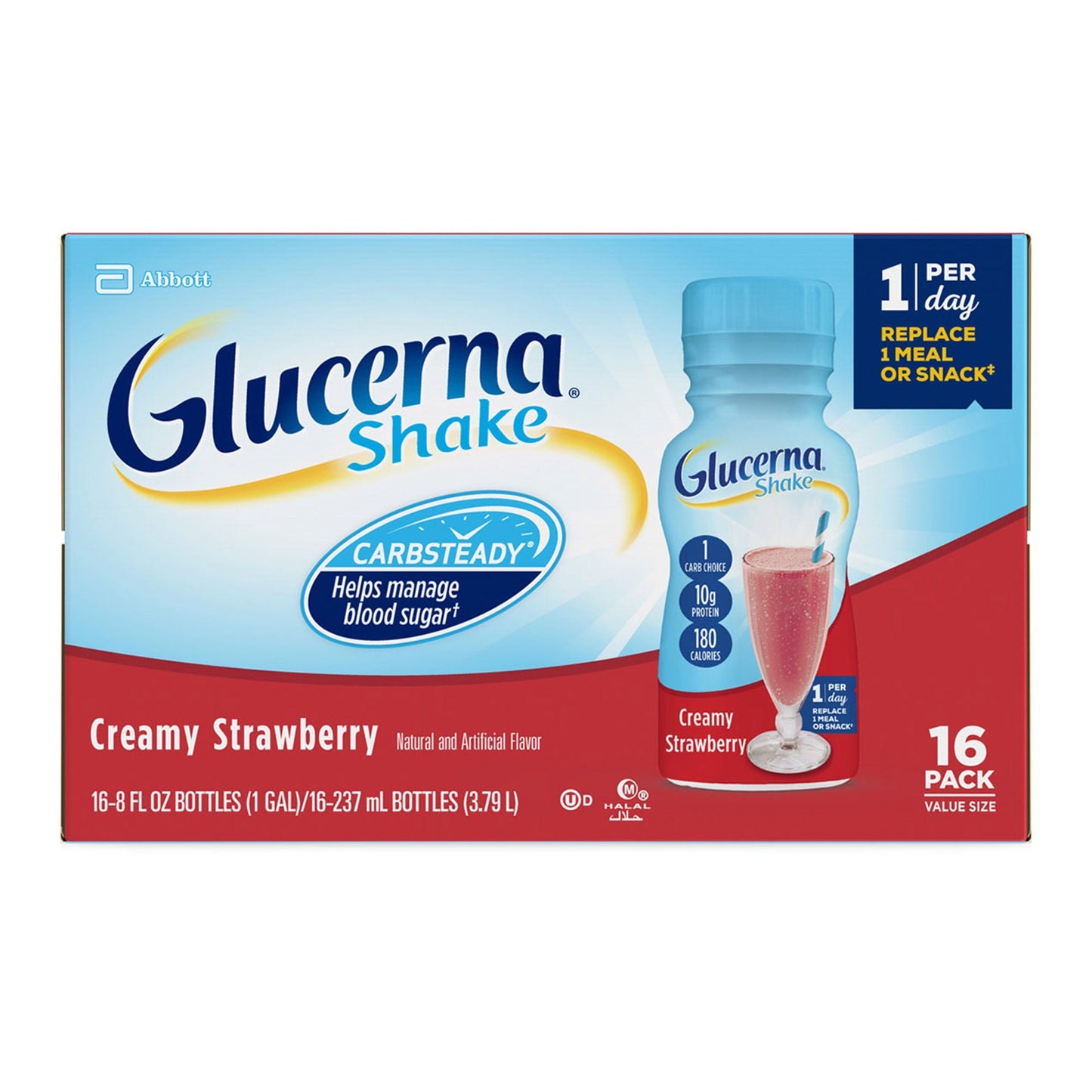 GLUCERNA SHAKE, RTD CRMY STRWBRY 8OZ BTL (6/PK 4PK