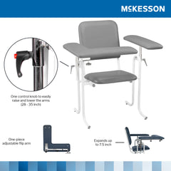 CHAIR, BLD DRWNG FLIP-ARM UPHOL GRY