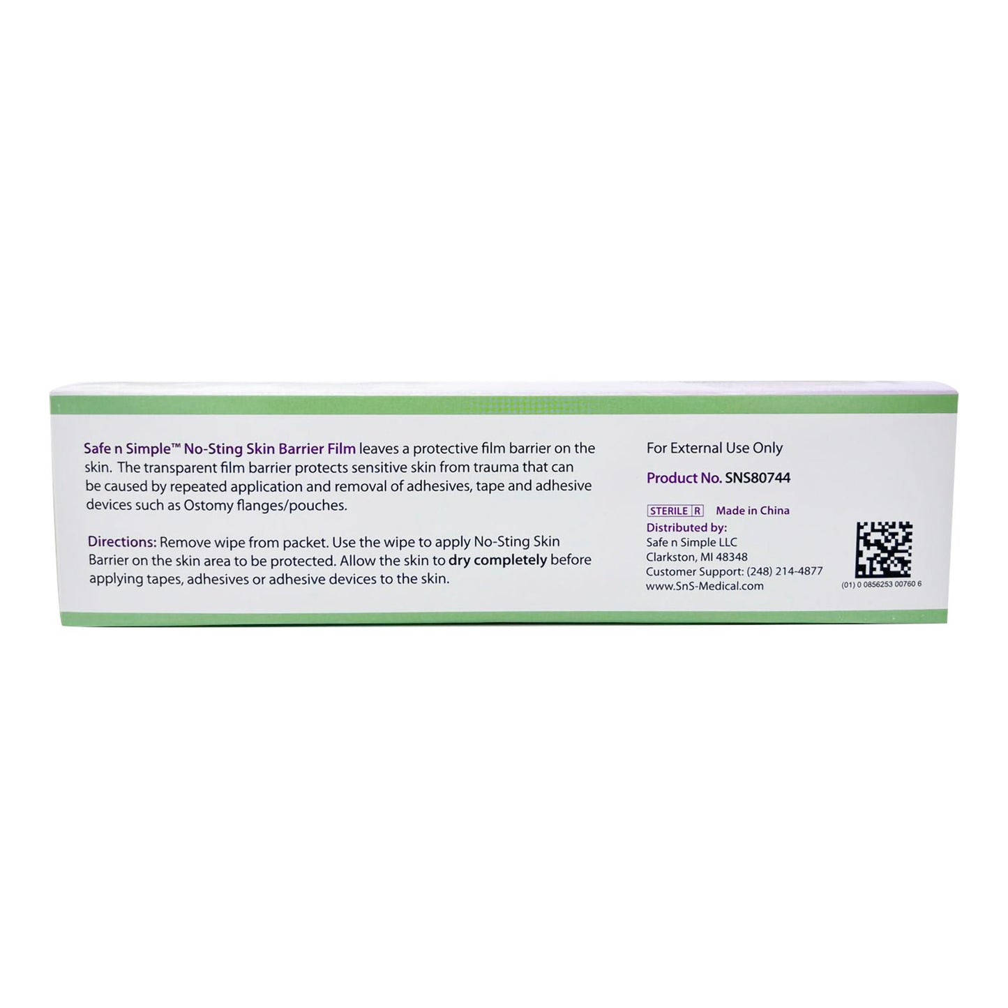 WIPE, SKIN BARR ALCHL FREE (100/BX 100BX/CS)