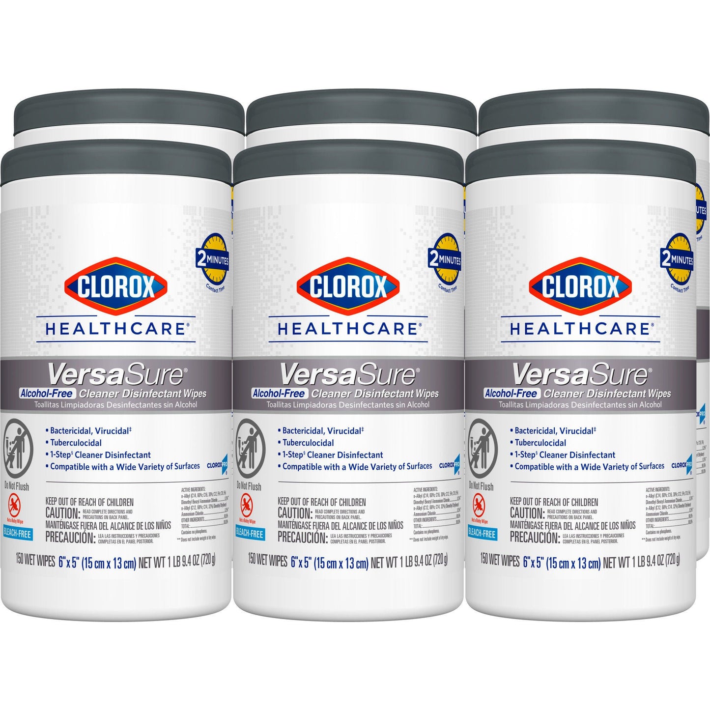 WIPE, DISINFECTANT VERSASURE ALOCHOL FREE (150/CT 6CT/CS)