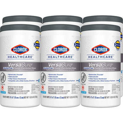 WIPE, DISINFECTANT VERSASURE ALOCHOL FREE (150/CT 6CT/CS)