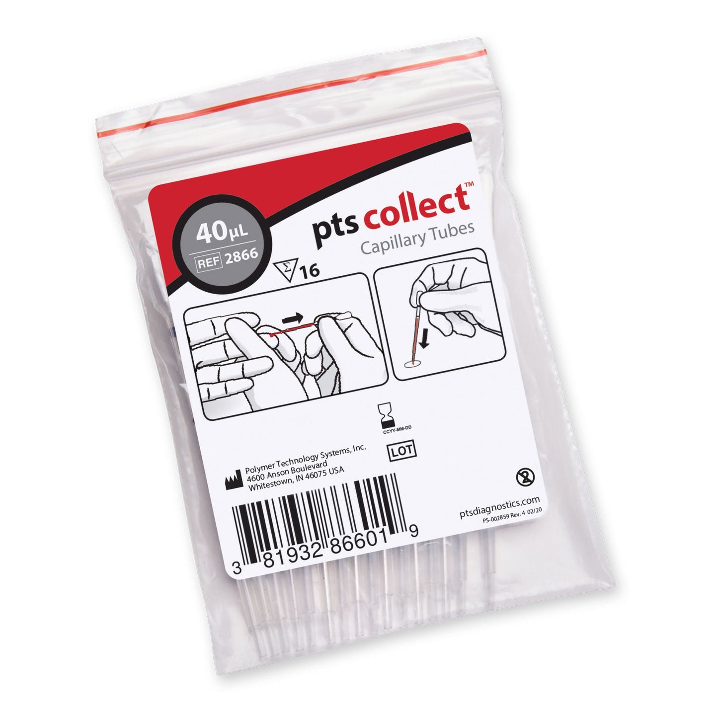 TUBE, CAPILLARY PLAIN BLK 40ULGLS (16/BG)