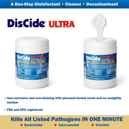 TOWELETTE, MOIST DISCIDE ULTRA10.5"X10" (60/CN) (12CN MIN)
