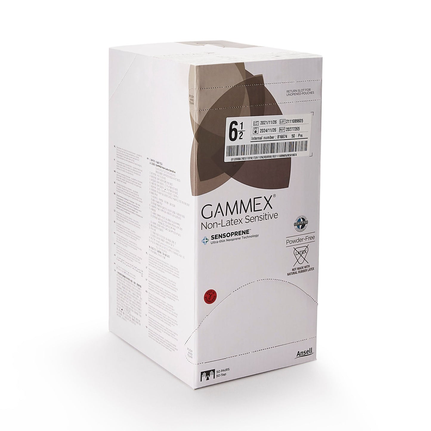 GLOVE, SURG PLYCHPRN 6.5 STR2 SMTH CHEMO (50PR/BX 4BX/CS)