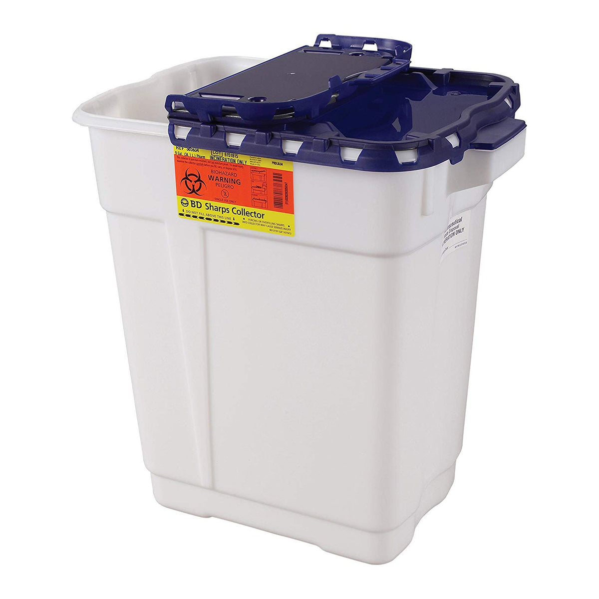 CONTAINER, SHARPS PHARMA WHT/BLU 9GL (8/CS)