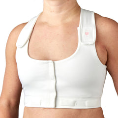 BRA, PST-OP LARISSA W/PCKT PUFF DRN TAB WHT XSM (36/CS)