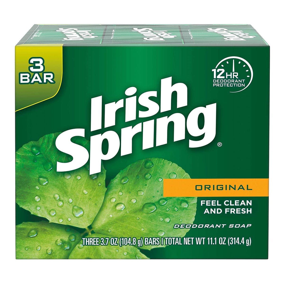 SOAP, BAR IRISH SPRING ORIG SCENT GRN 3.75OZ (3/PK 18PK/CS)