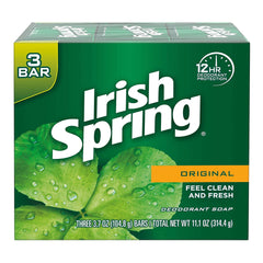 SOAP, BAR IRISH SPRING ORIG SCENT GRN 3.75OZ (3/PK 18PK/CS)