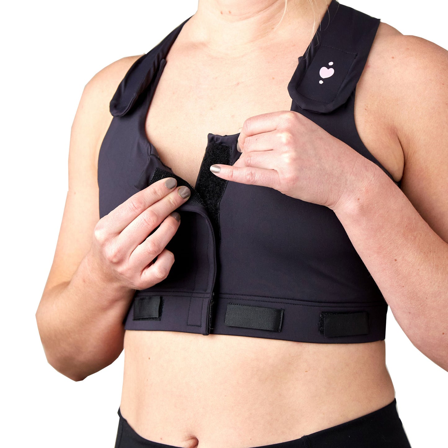 BRA, PST-OP LARISSA W/PCKT PUFF DRN TAB BLK LG (36/CS)