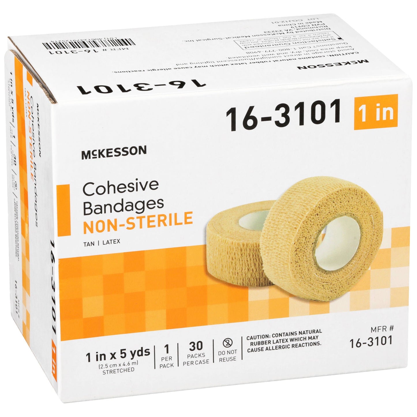 BANDAGE, COHESIVE N/S TAN 1" (30PK/CS)