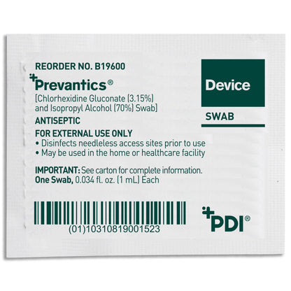 SWAB, DEVICE PREVANTICS ANTISEPTIC 1ML (100/BX 10BX/CS)