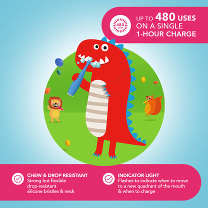 TOOTHBRUSH, BABY SONIC DINO BUBBLE BLU