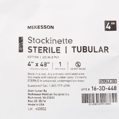STOCKINETTE, TUBULAR 2PLY STR 4"X48"(20/CS)