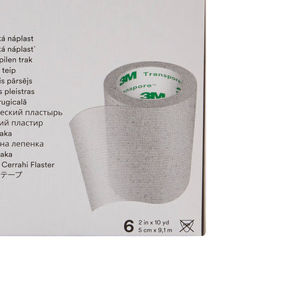 TAPE, ADHSV TRANSPORE 2"X10YDS(6RL/BX) 3M