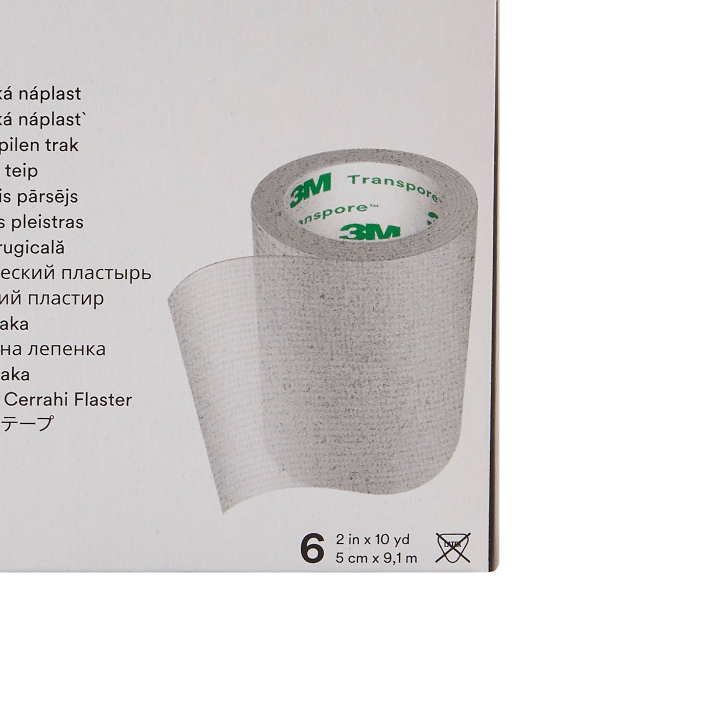 TAPE, ADHSV TRANSPORE 2"X10YDS(6RL/BX) 3M