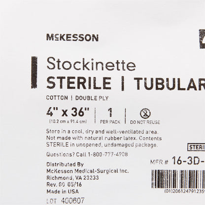 STOCKINETTE, CTN TUBULAR 2PLY STR 4"X36"(24/