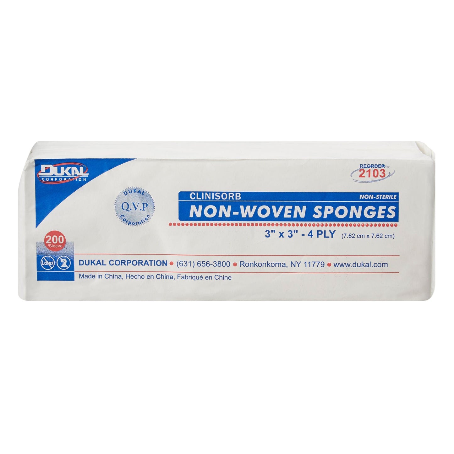 SPONGE, GAUZE N/WVN 3"X3" (200/BG)