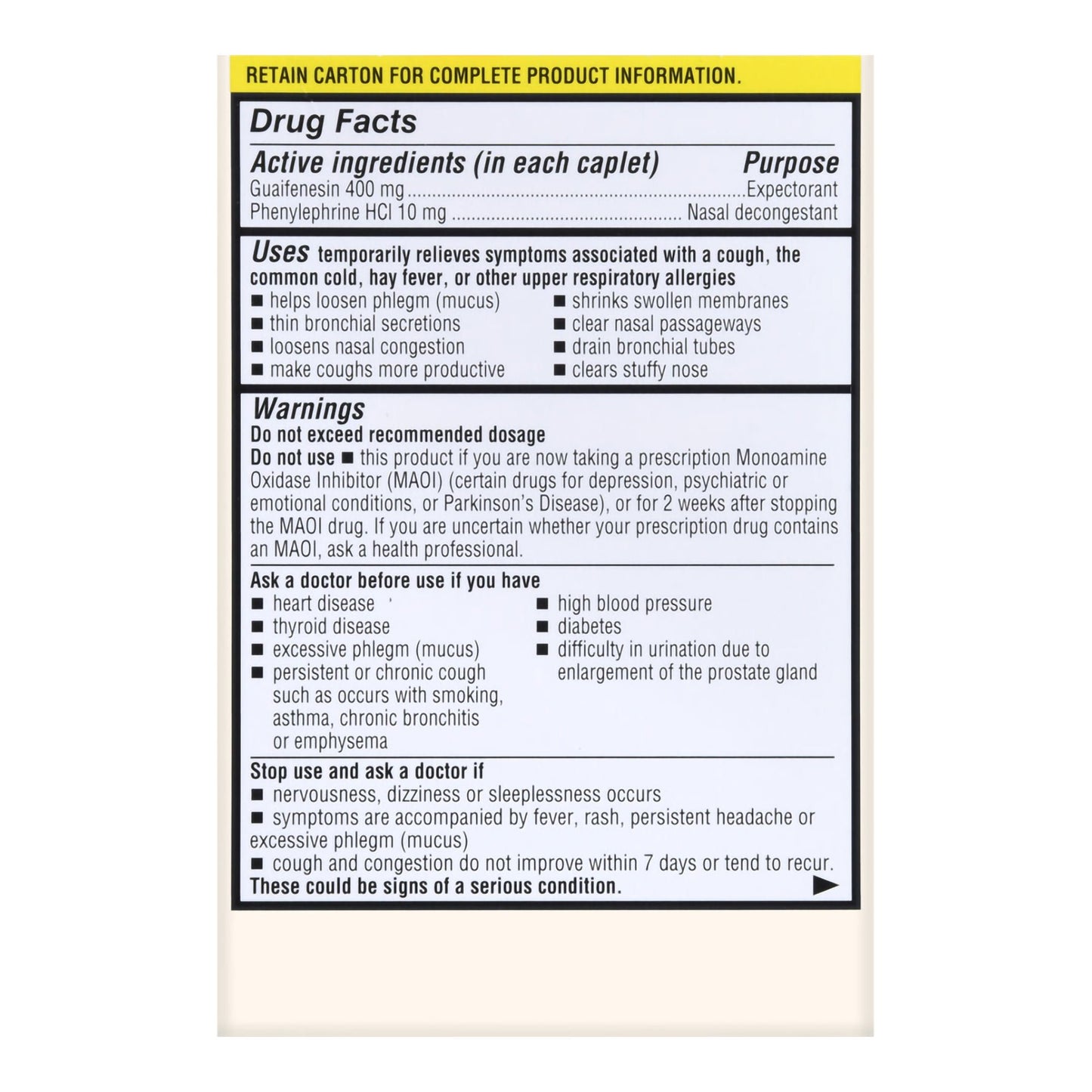 CHEST CONGESTION RELIEF PE, CAPL FT SM (50/BX)
