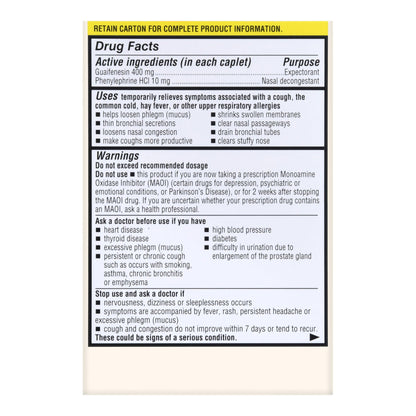CHEST CONGESTION RELIEF PE, CAPL FT SM (50/BX)