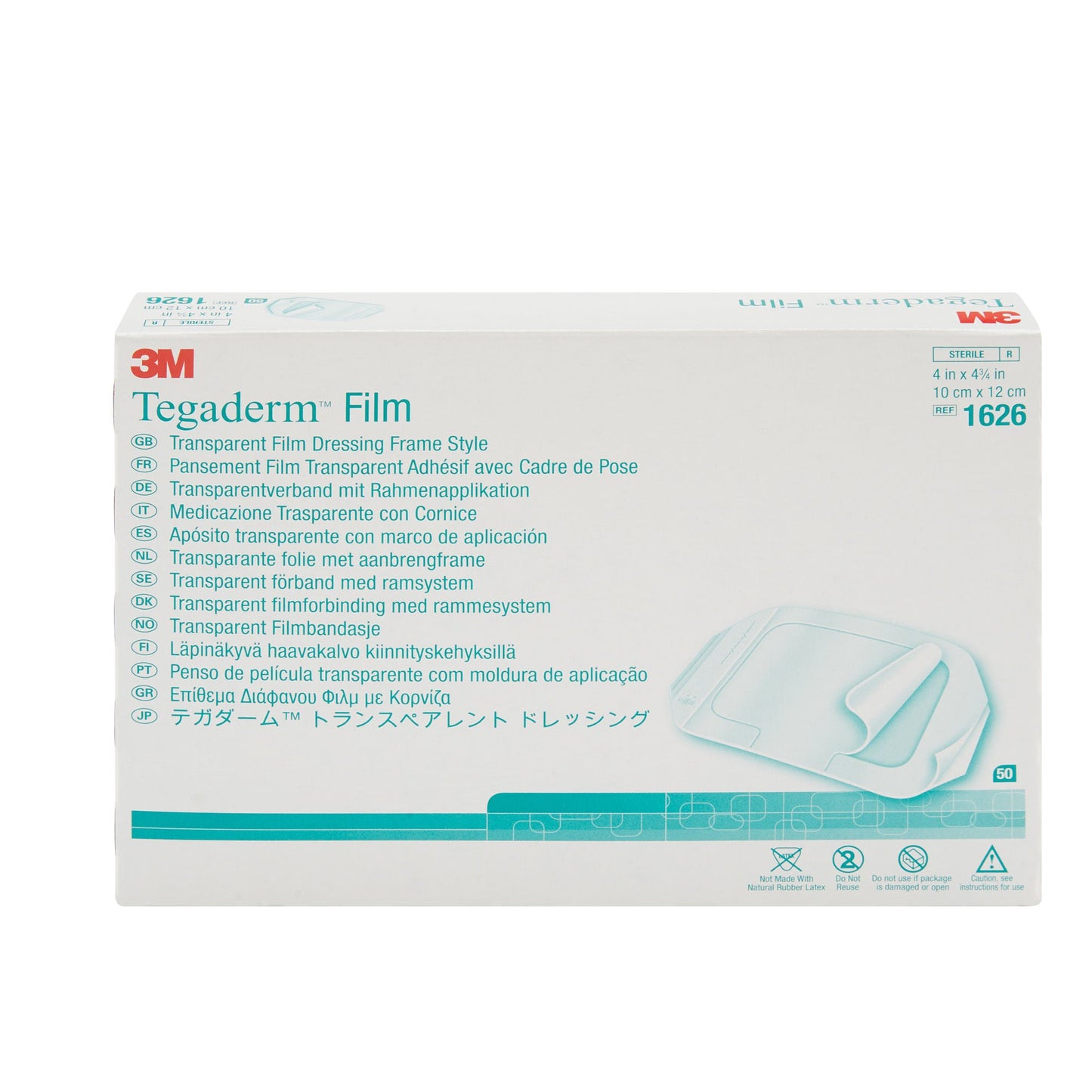 DRESSING, TEGADERM 4"X4 3/4" (50/BX)