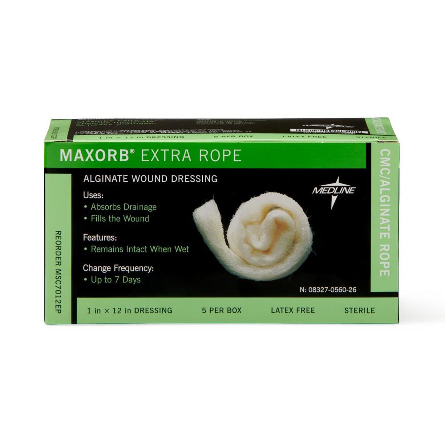 DRESSING, WND MAXORBEX ROPE AGL 12" (5/BX 4BX/CS)