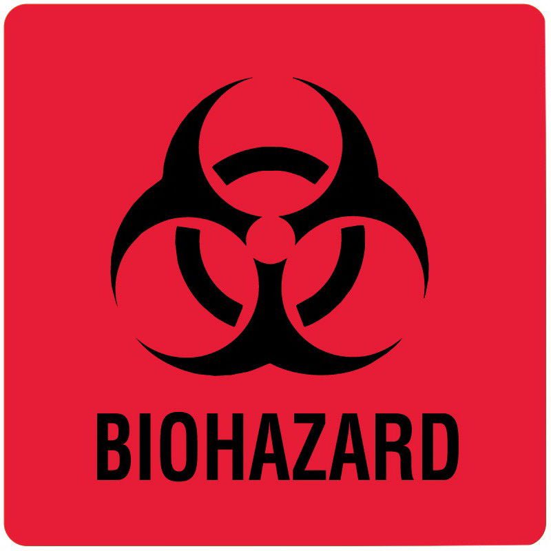 LABEL BIOHZD RED 8X10 5/PK=EA