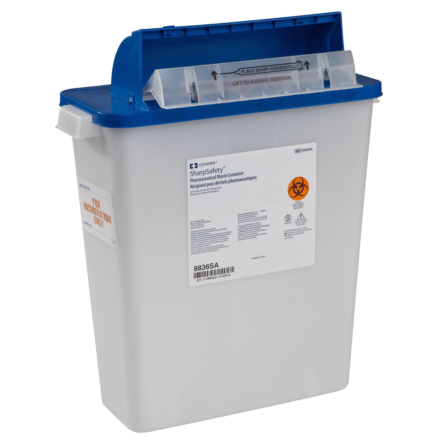 CONTAINER, SHARPS PHARMA WHT/BLU 3GL (10/CS)