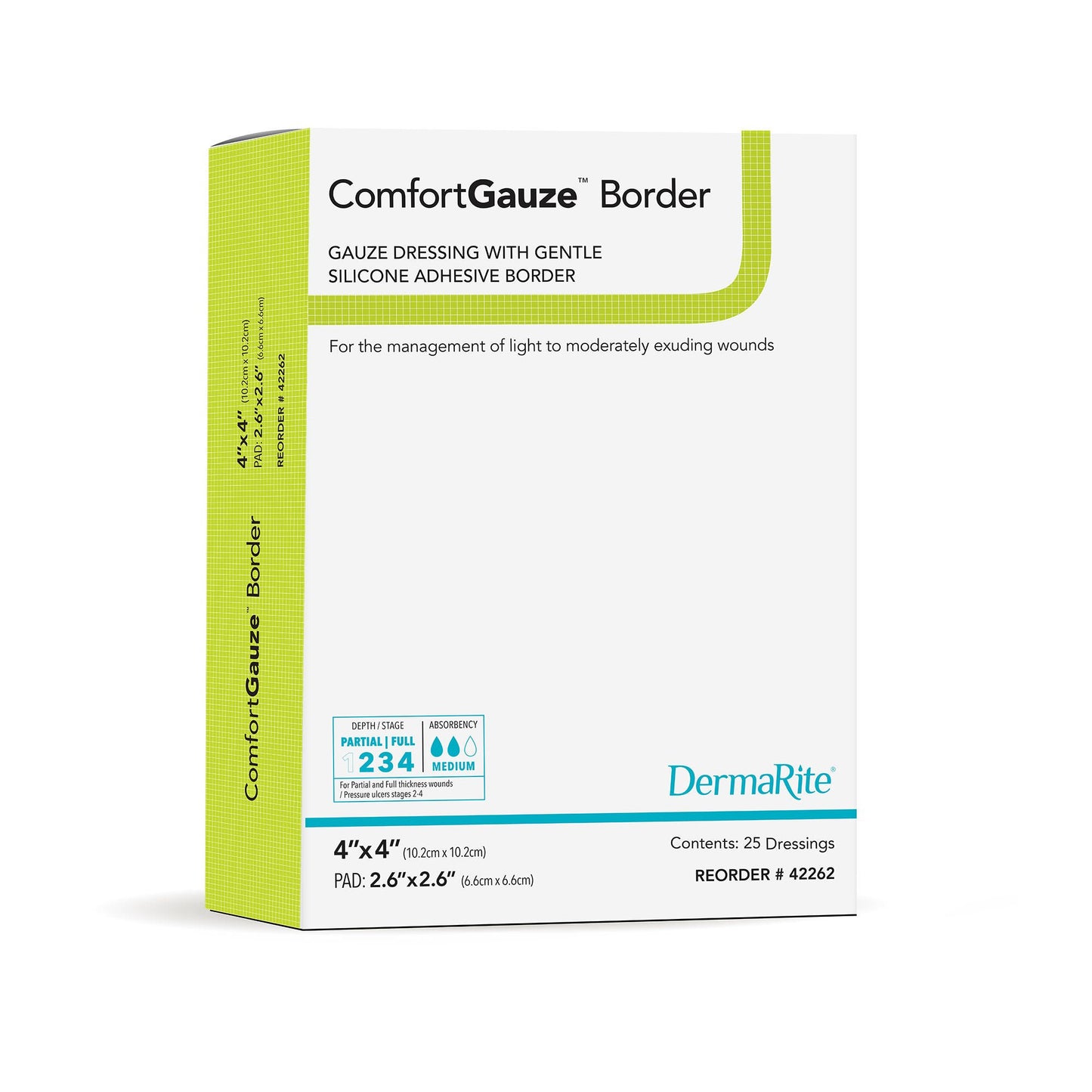 GAUZE, BORDERED COMFORTGAUZE 4X4" (25/BX)