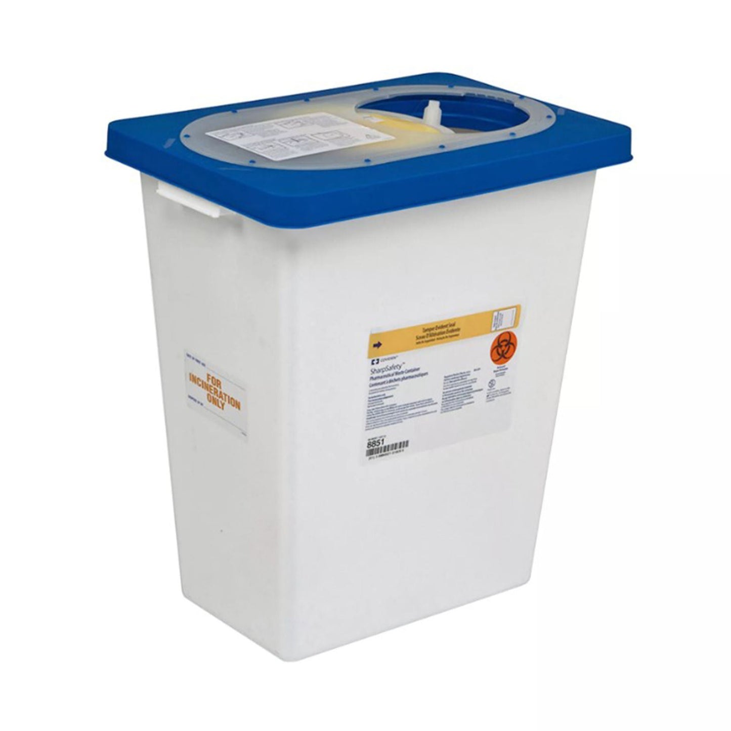 CONTAINER, SHARPS PHARMA WHT/BLU 8GL (10/CS)
