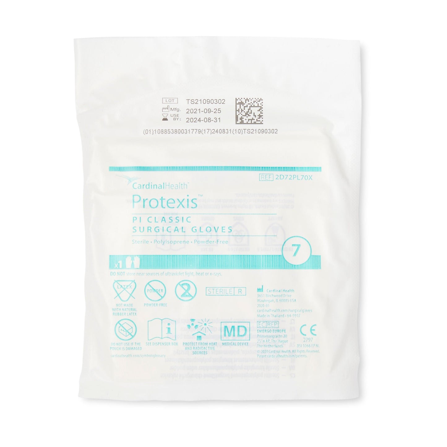 GLOVE, SURG PLYISO 7.0 STR2 SMTH (50PR/BX 4BX/CS)